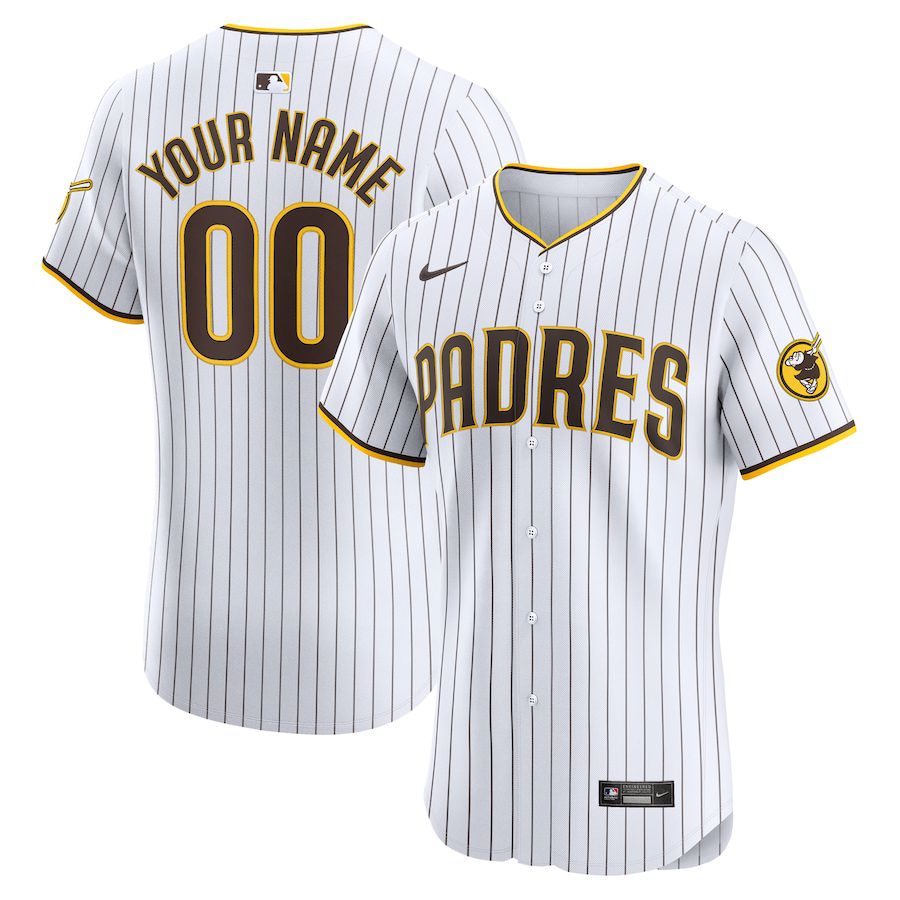 Men San Diego Padres Nike White Home Elite Custom MLB Jersey->customized mlb jersey->Custom Jersey